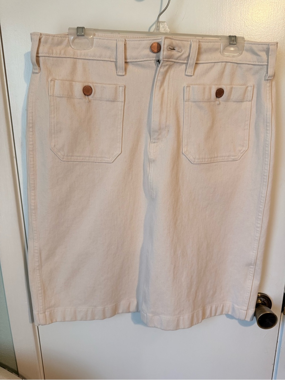 Banana Republic Cream Denim Jean Skirt